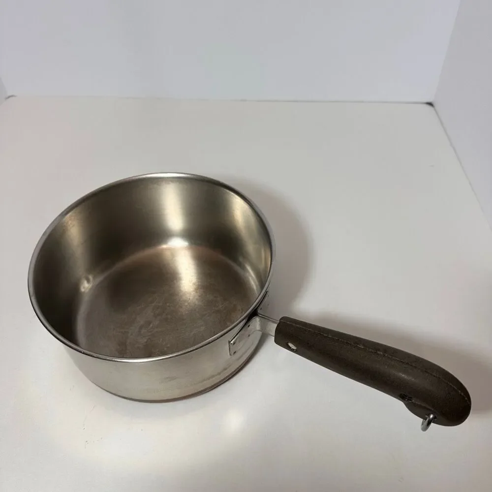 Vintage Revere Ware 2 Quart Saucepan Stainless Steel Body Copper Bottom Pre 1068